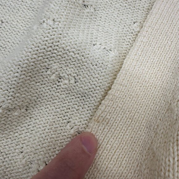 Vintage Cardigan Sweater Karen Scott USA Cotton Pale Yellow Womens Small 1980s - Picture 7 of 9